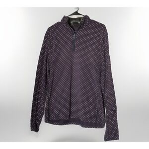 Greyson Quarter Zip Pullover Men Medium Blue Purple Fox AOP Golf Athletic Layer